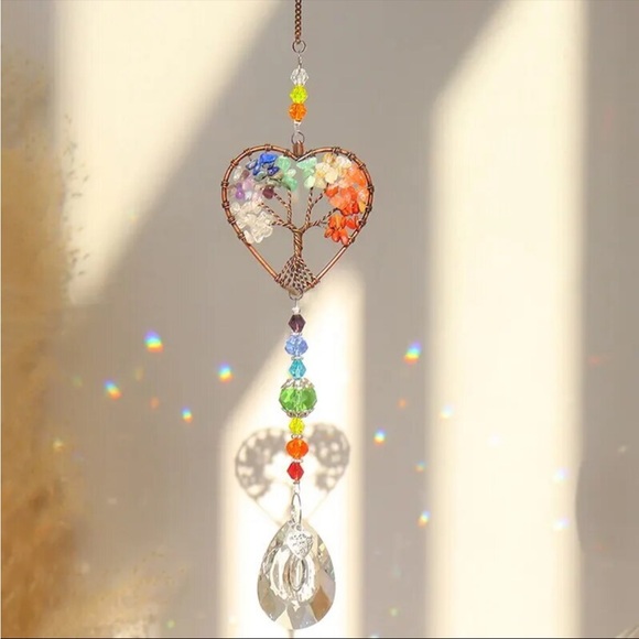 NEW Tree of Life Sun Catcher Pendant Heart Design Hanging Decor Homes & Gardens - Picture 1 of 11